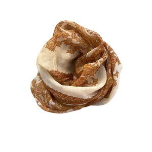 Vintage 70s Floral Paisley Rectangle Scarf Lightweight Neck Wrap Boho Retro